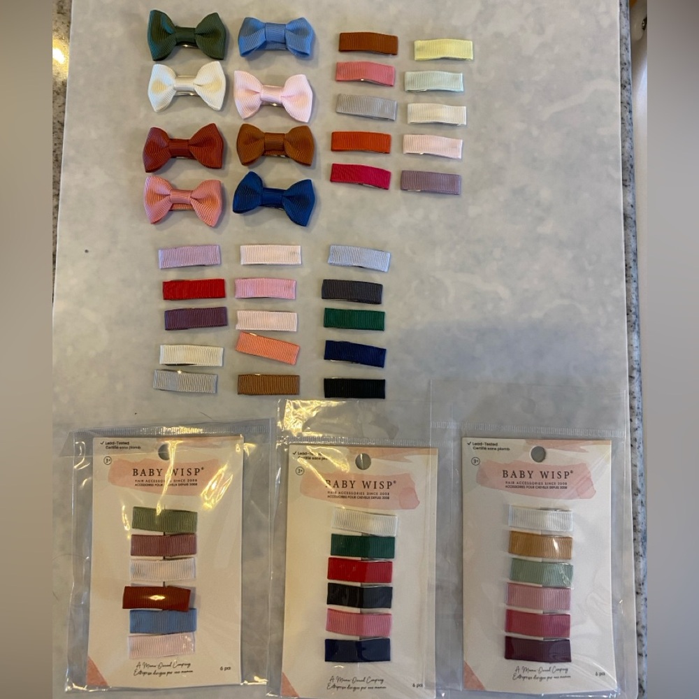48 bows/clips-Colorful Hair Clip Set